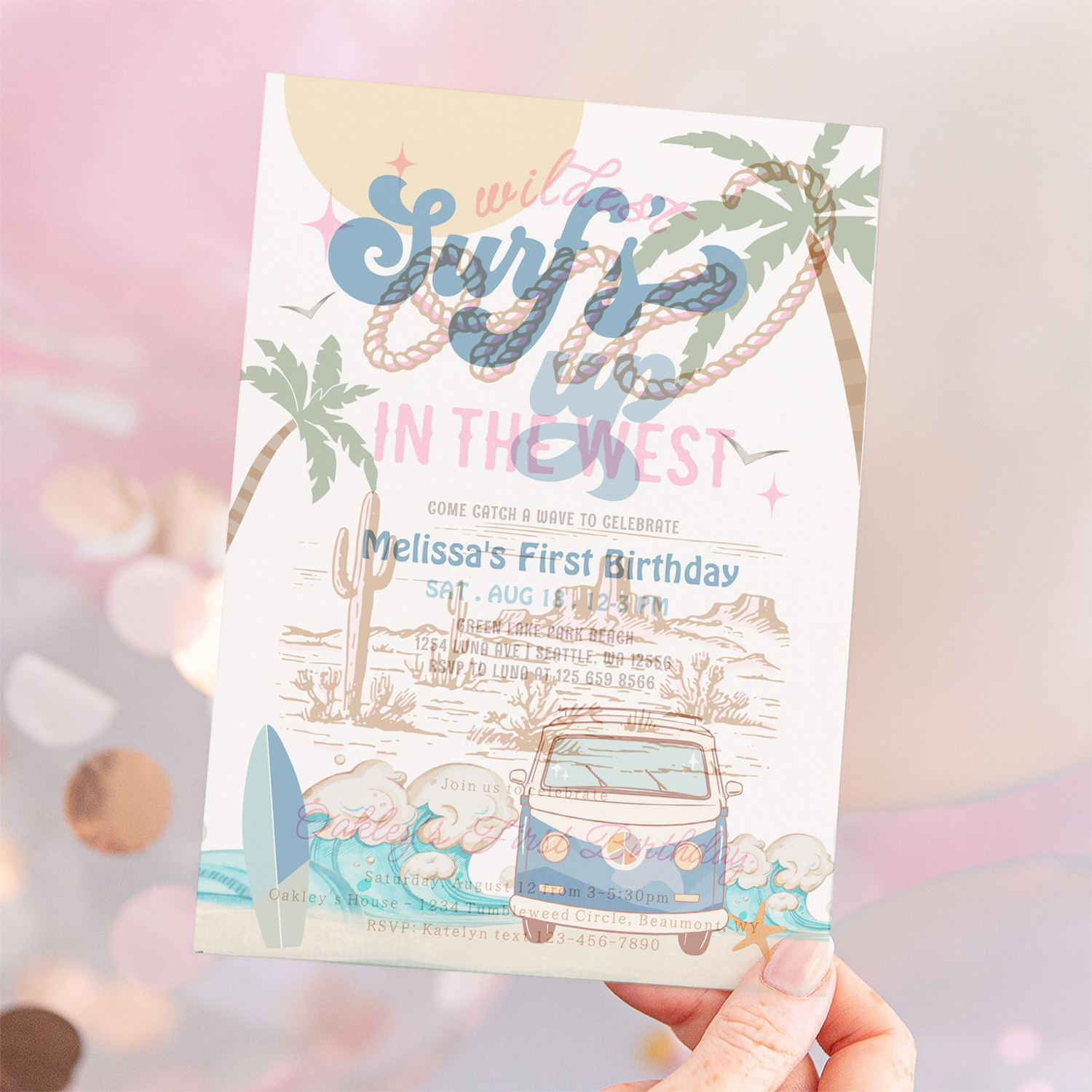 Any Age Navy Boy Surfs Up Surfing Birthday Invitation - Image 12