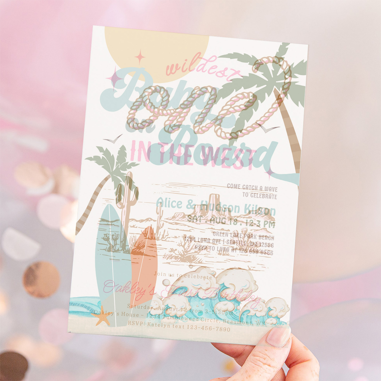 Baby On Board Baby Shower Sprinkle Surfing Shower Invitation - Image 12