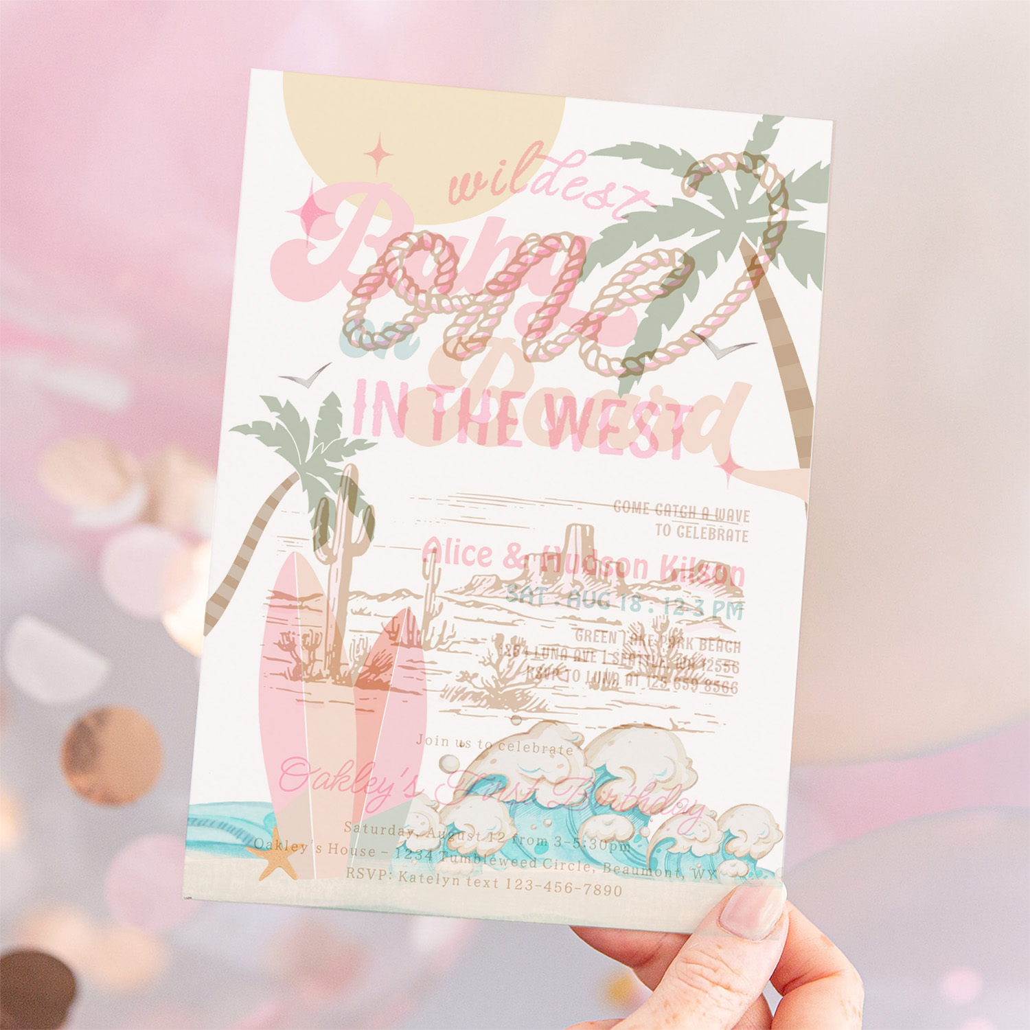 Baby On Board Baby Shower Sprinkle Surfing Shower Invitation - Image 12