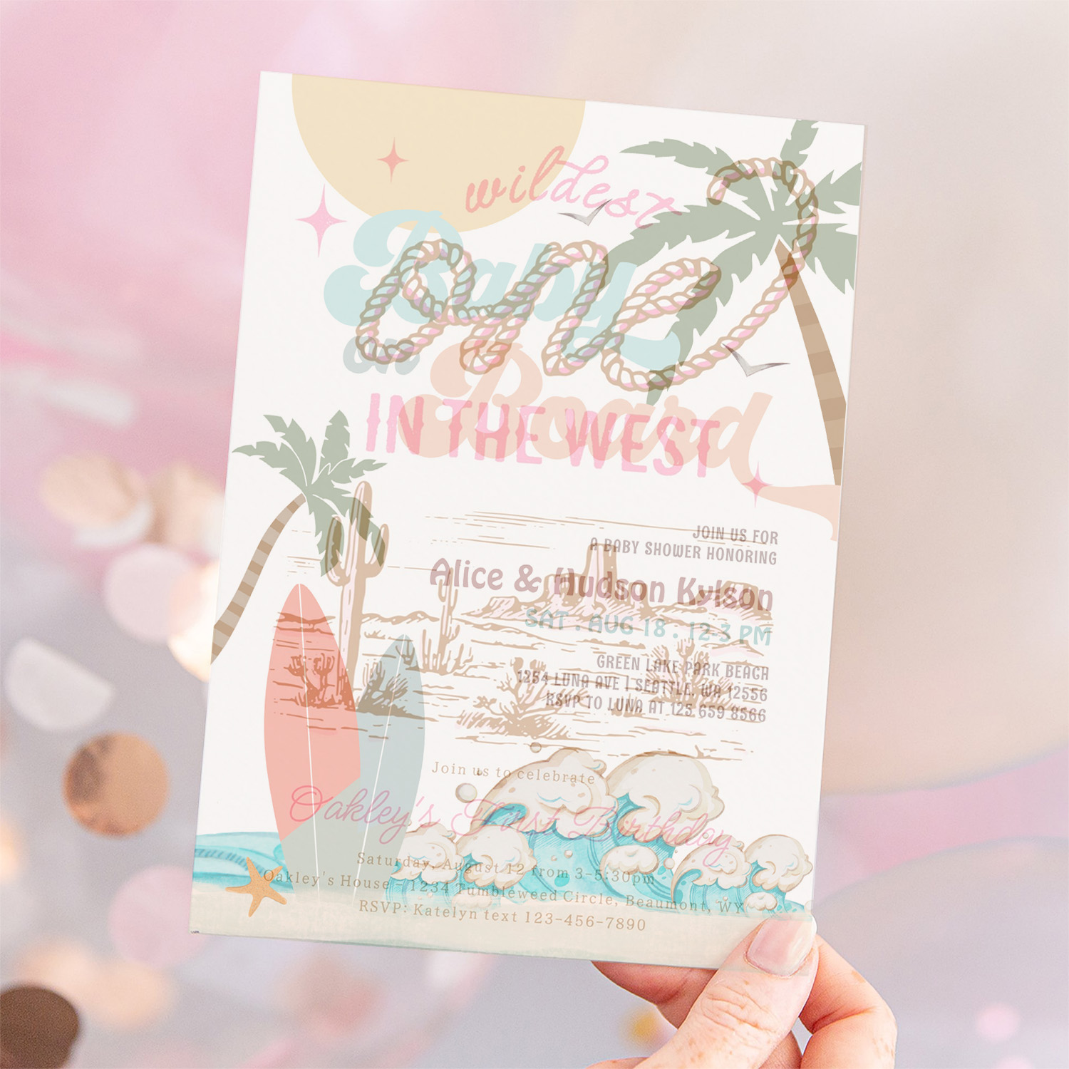 Baby On Board Baby Shower Sprinkle Surfing Shower Invitation - Image 12