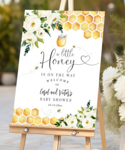 Bee A Little Honey Baby Shower Welcome Sign