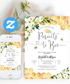 Bee Parents To Bee Couples Baby Shower Invitation