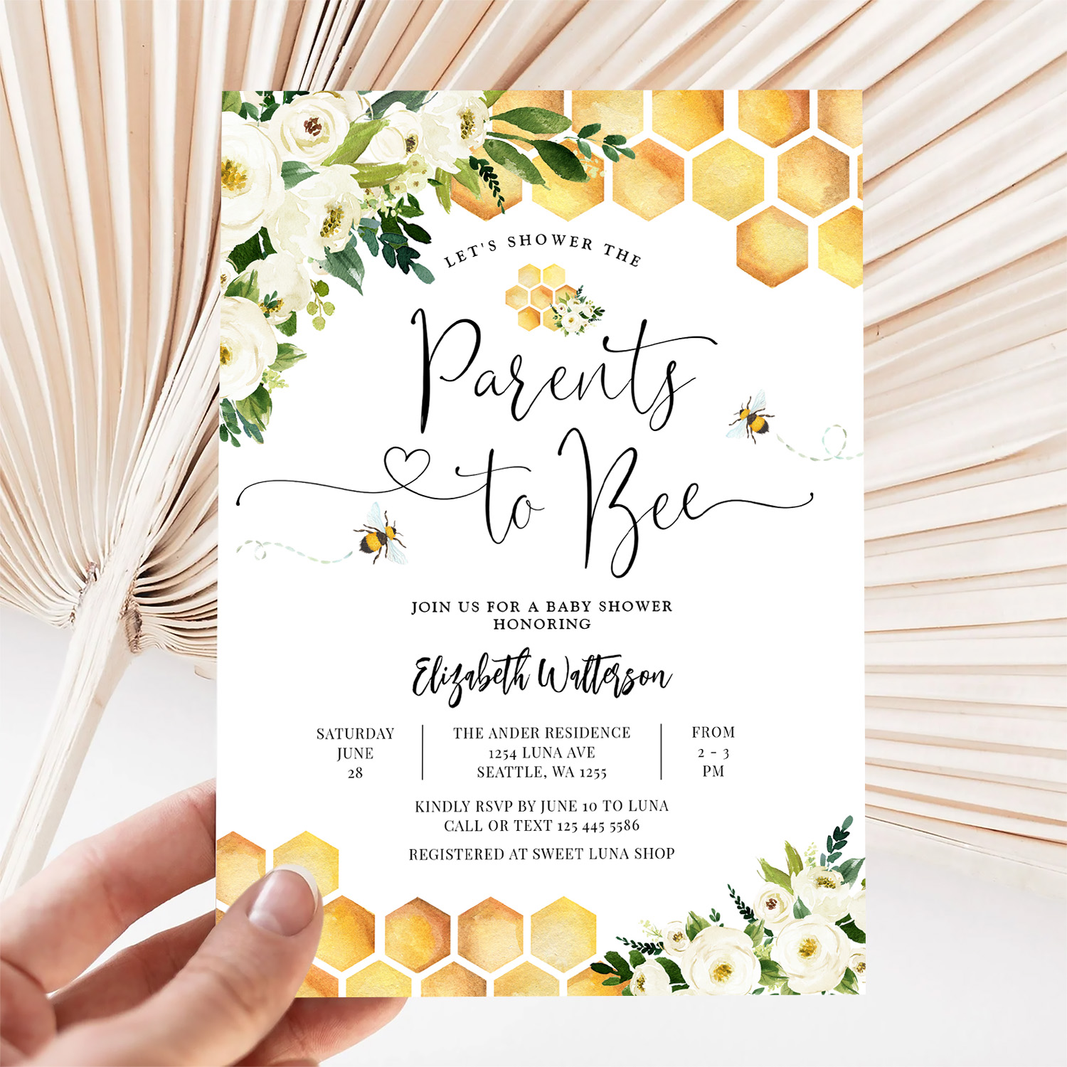 Bee Parents To Bee Couples Baby Shower Invitation - Image 5