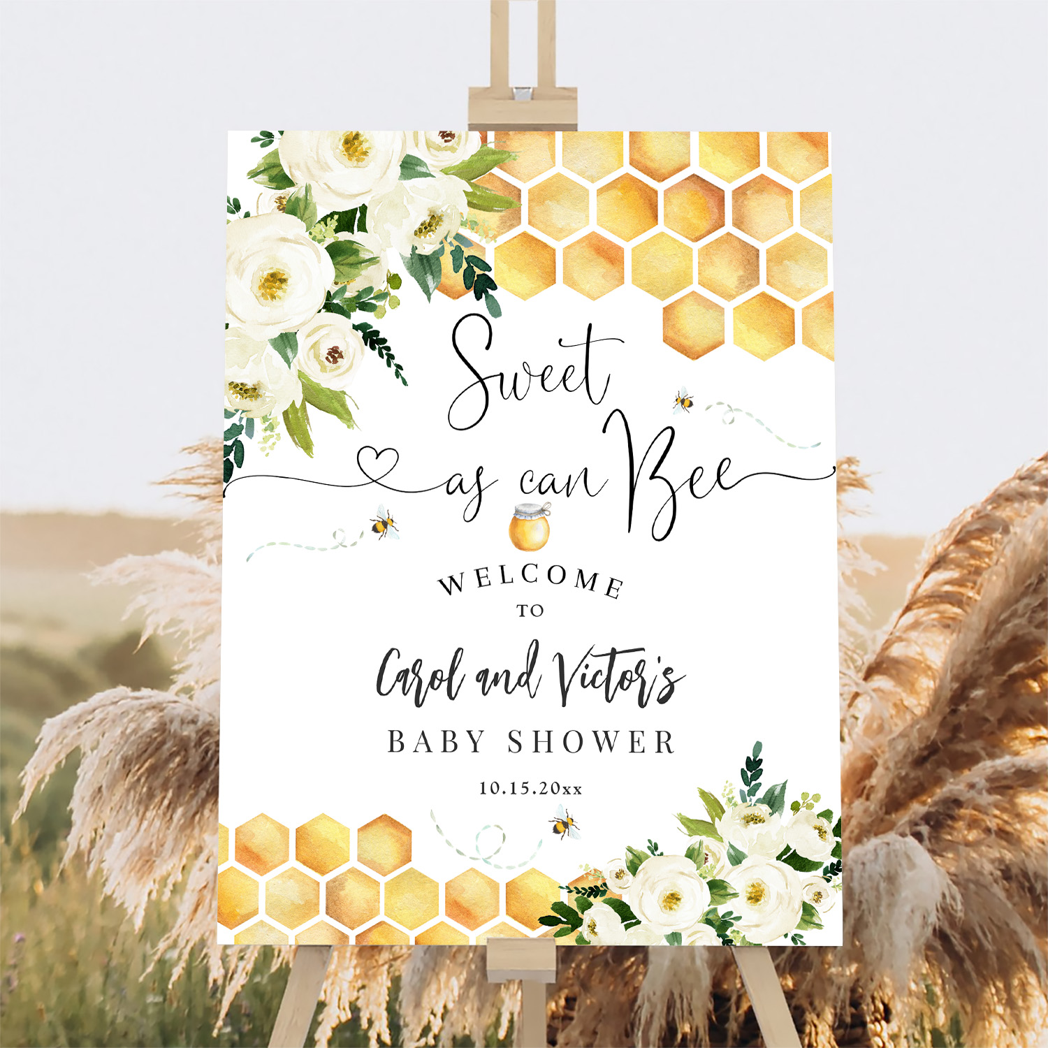 Bee Sweet As Can Bee Baby Sprinkle Welcome Sign - Image 2