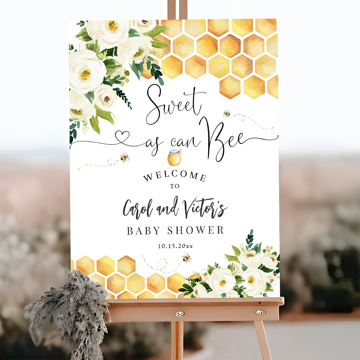 Bee Sweet As Can Bee Baby Sprinkle Welcome Sign - Image 3