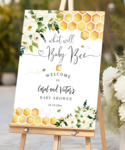 Bee What Will Baby Bee Gender Reveal Welcome Sign