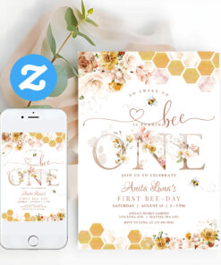 Blush So Sweet To Be One First Birthday Invitation