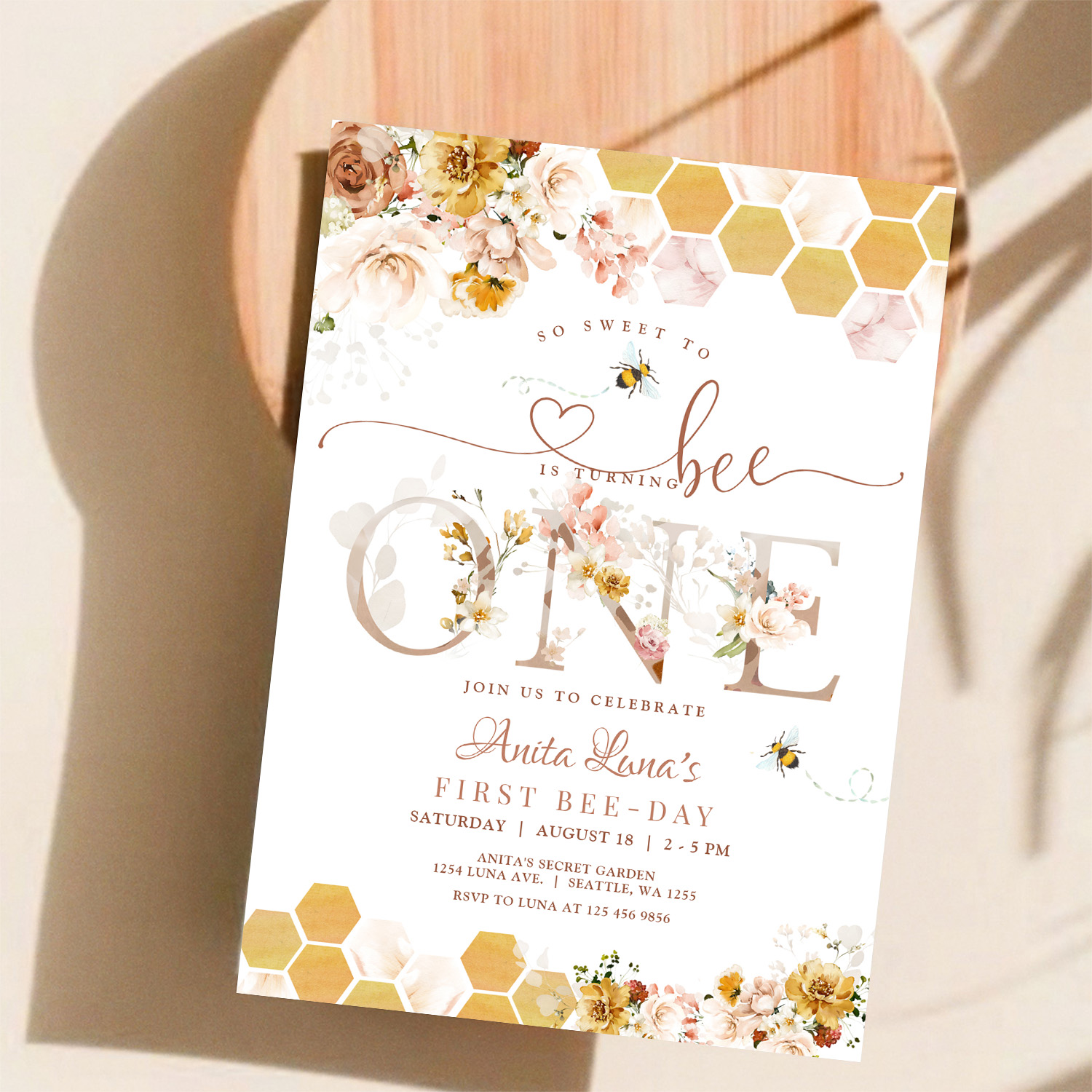 Blush So Sweet To Be One First Birthday Invitation - Image 11