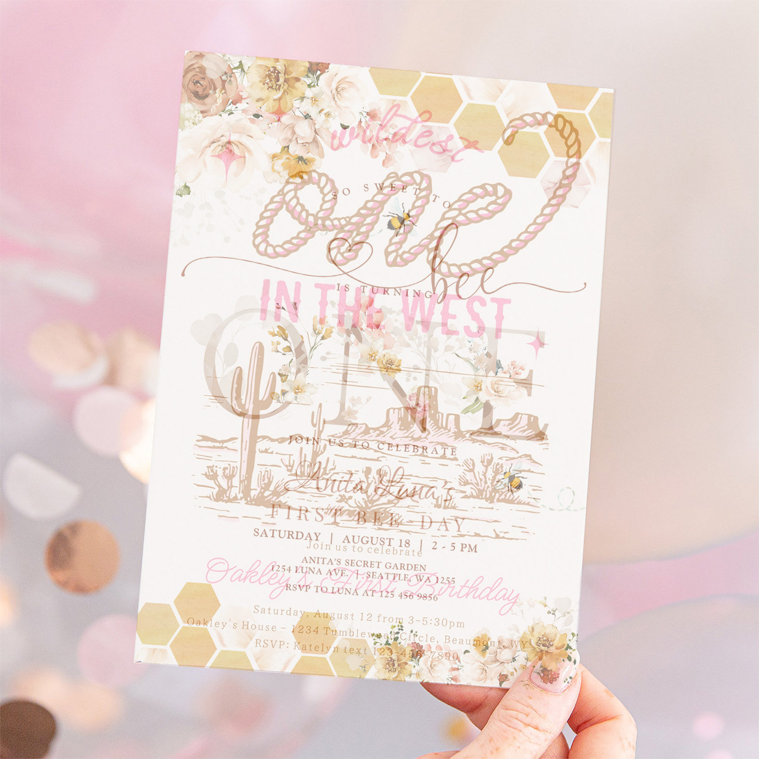 Blush So Sweet To Be One First Birthday Invitation - Image 12