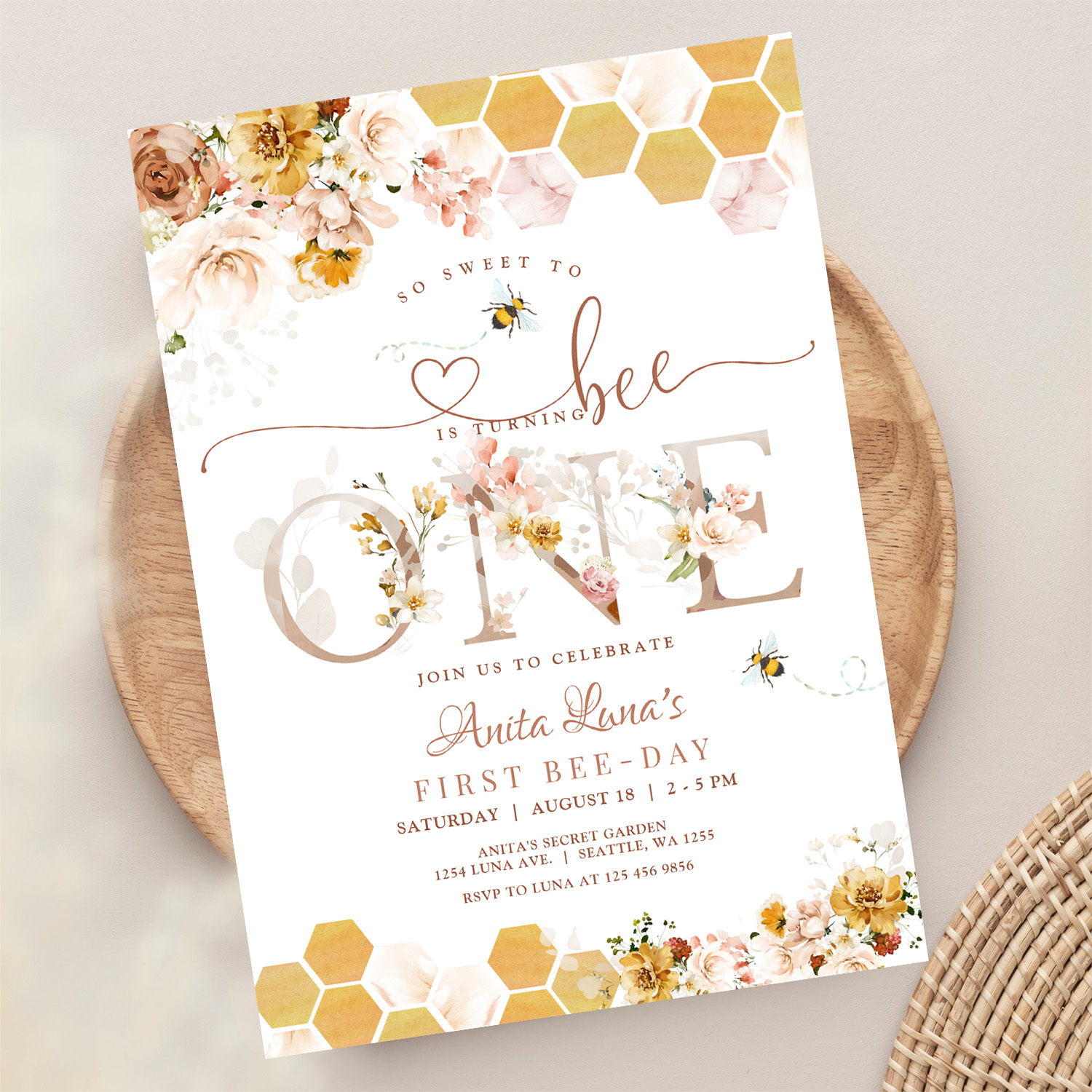 Blush So Sweet To Be One First Birthday Invitation - Image 13