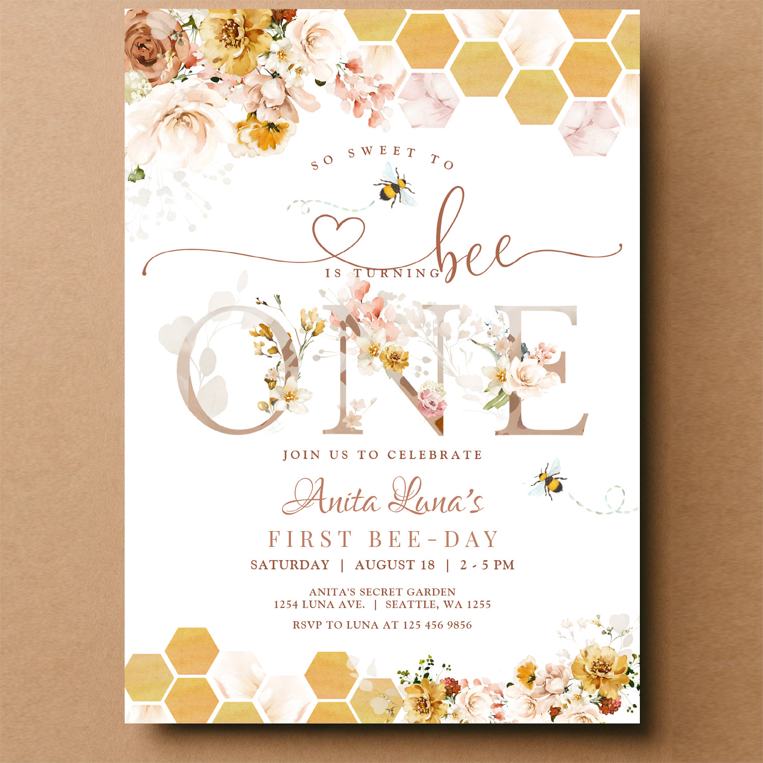 Blush So Sweet To Be One First Birthday Invitation - Image 14