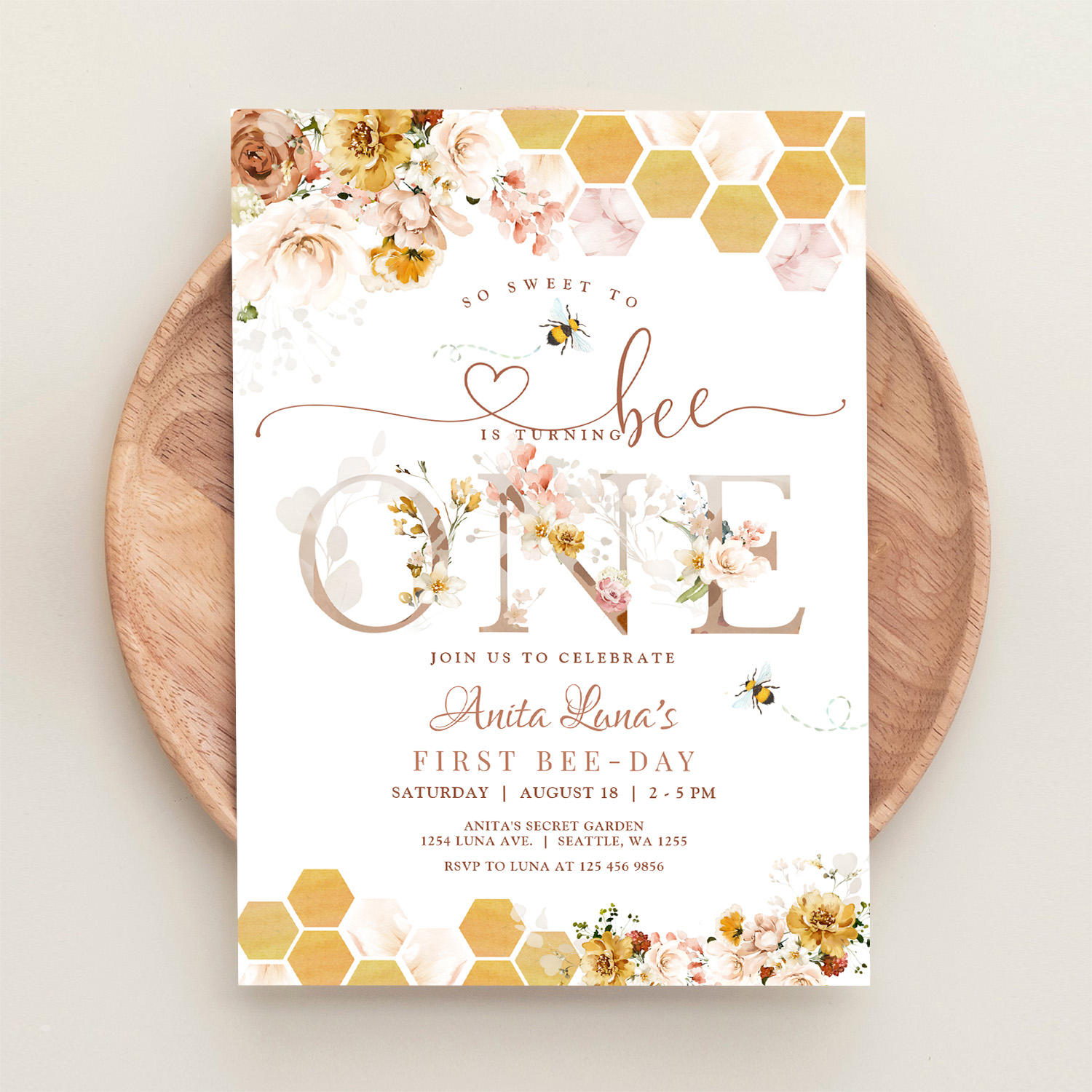 Blush So Sweet To Be One First Birthday Invitation - Image 7