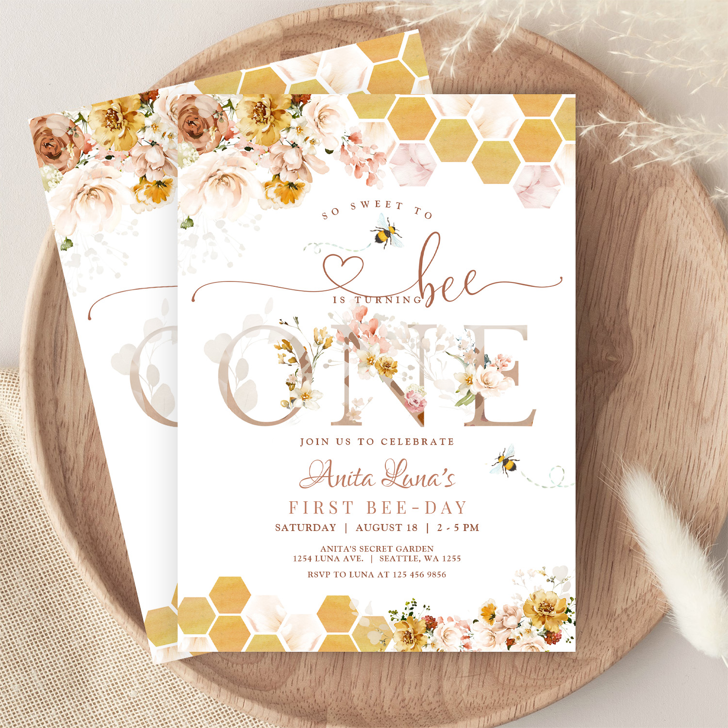 Blush So Sweet To Be One First Birthday Invitation - Image 9