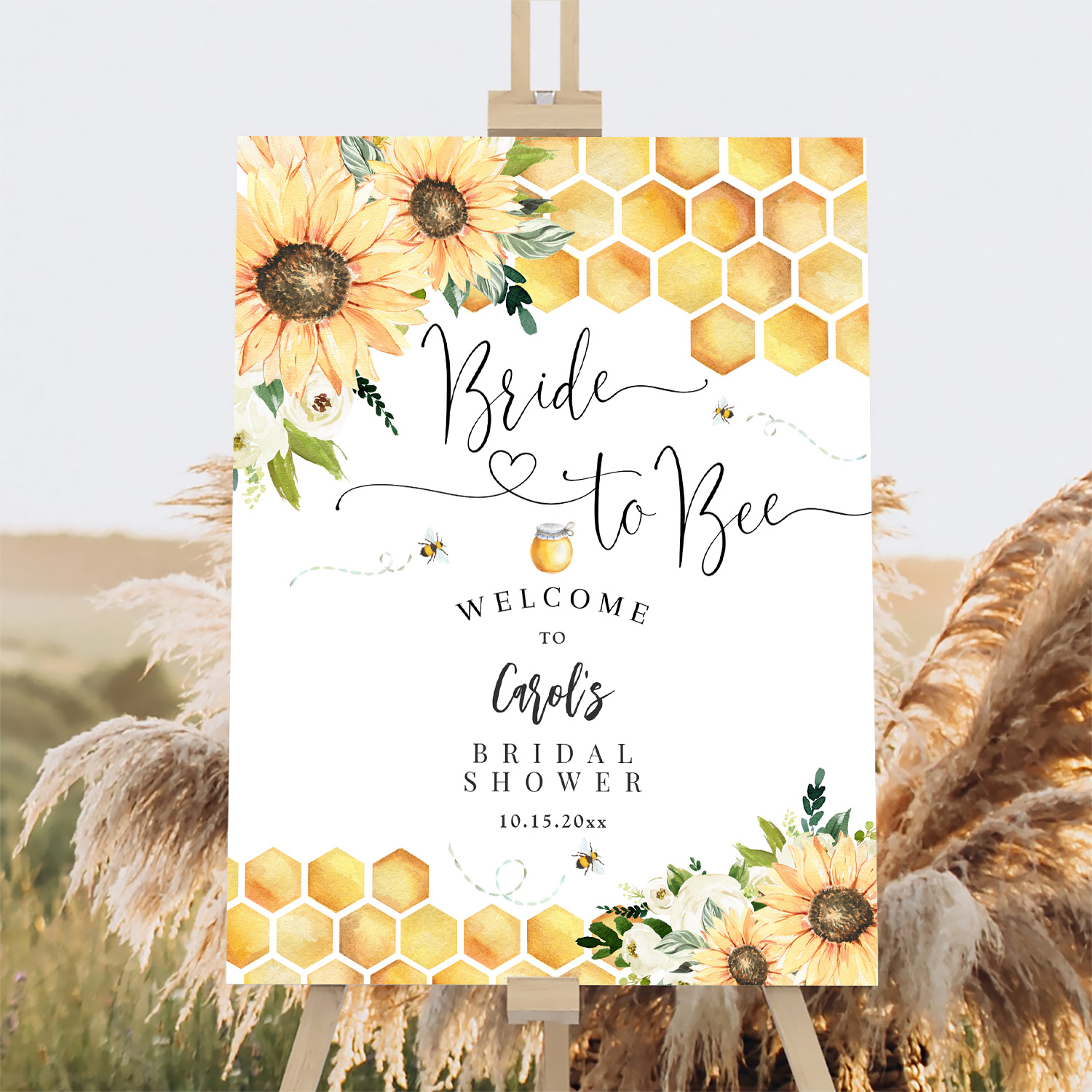 Bride To Bee Bumble Bee Bridal Shower Welcome Sign - Image 2