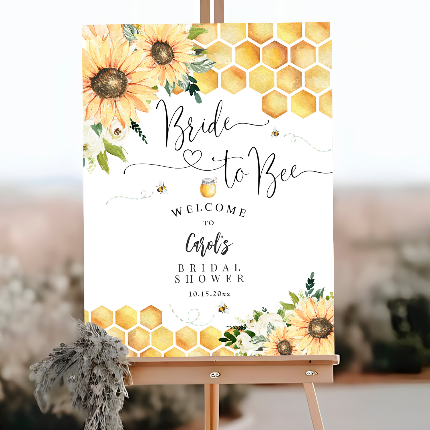 Bride To Bee Bumble Bee Bridal Shower Welcome Sign - Image 3