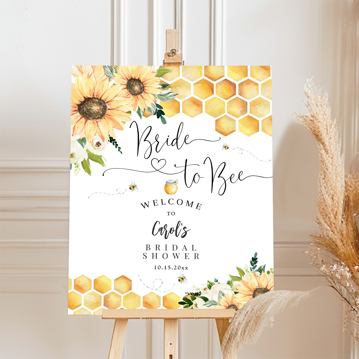 Bride To Bee Bumble Bee Bridal Shower Welcome Sign - Image 4