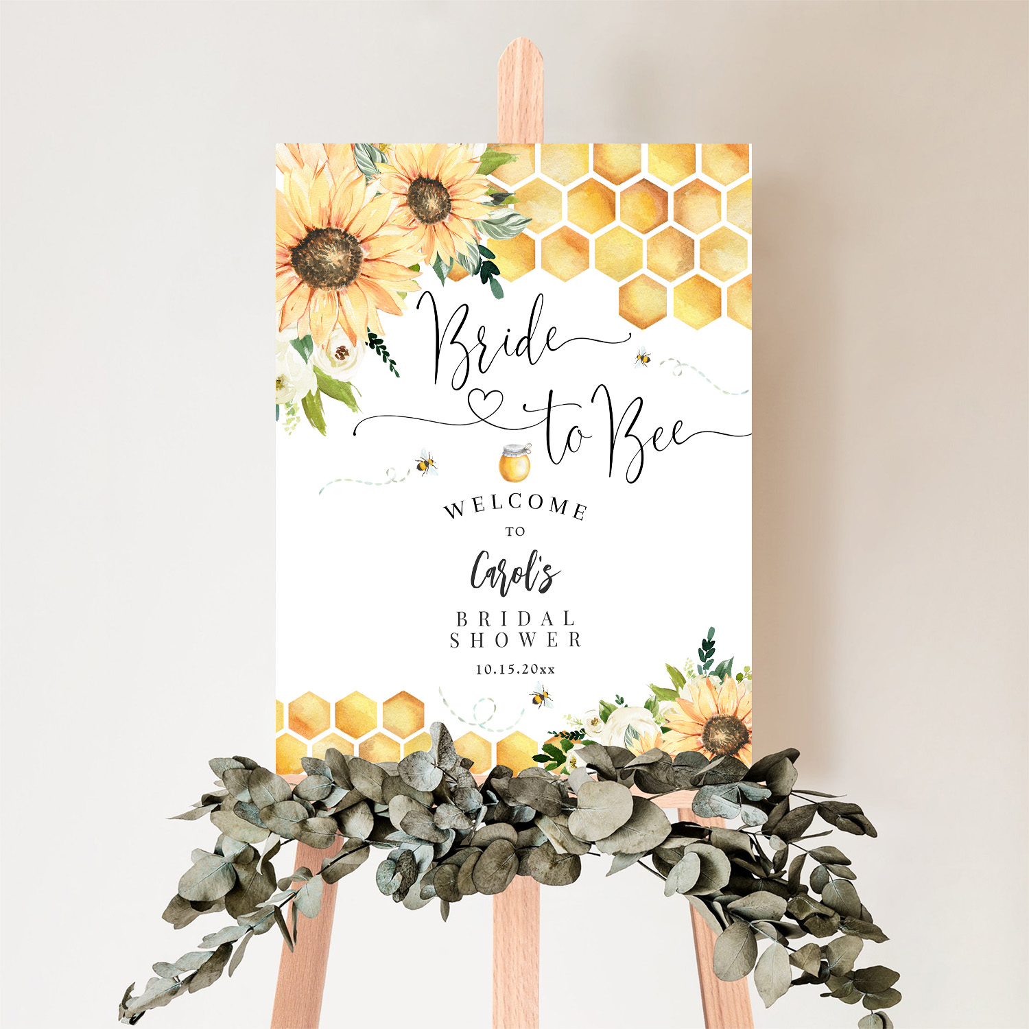 Bride To Bee Bumble Bee Bridal Shower Welcome Sign - Image 5
