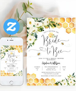 Bride To Bee Honey Bee Rustic Bee Bridal Shower Invitation