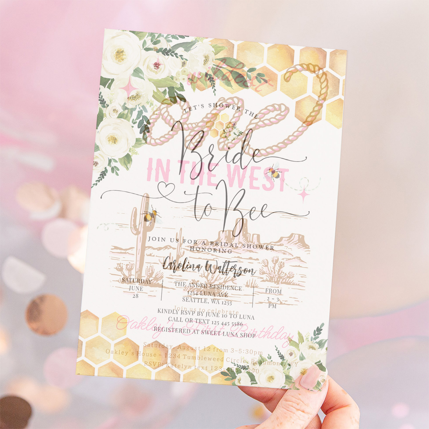 Bride To Bee Honey Bee Rustic Bee Bridal Shower Invitation - Image 12