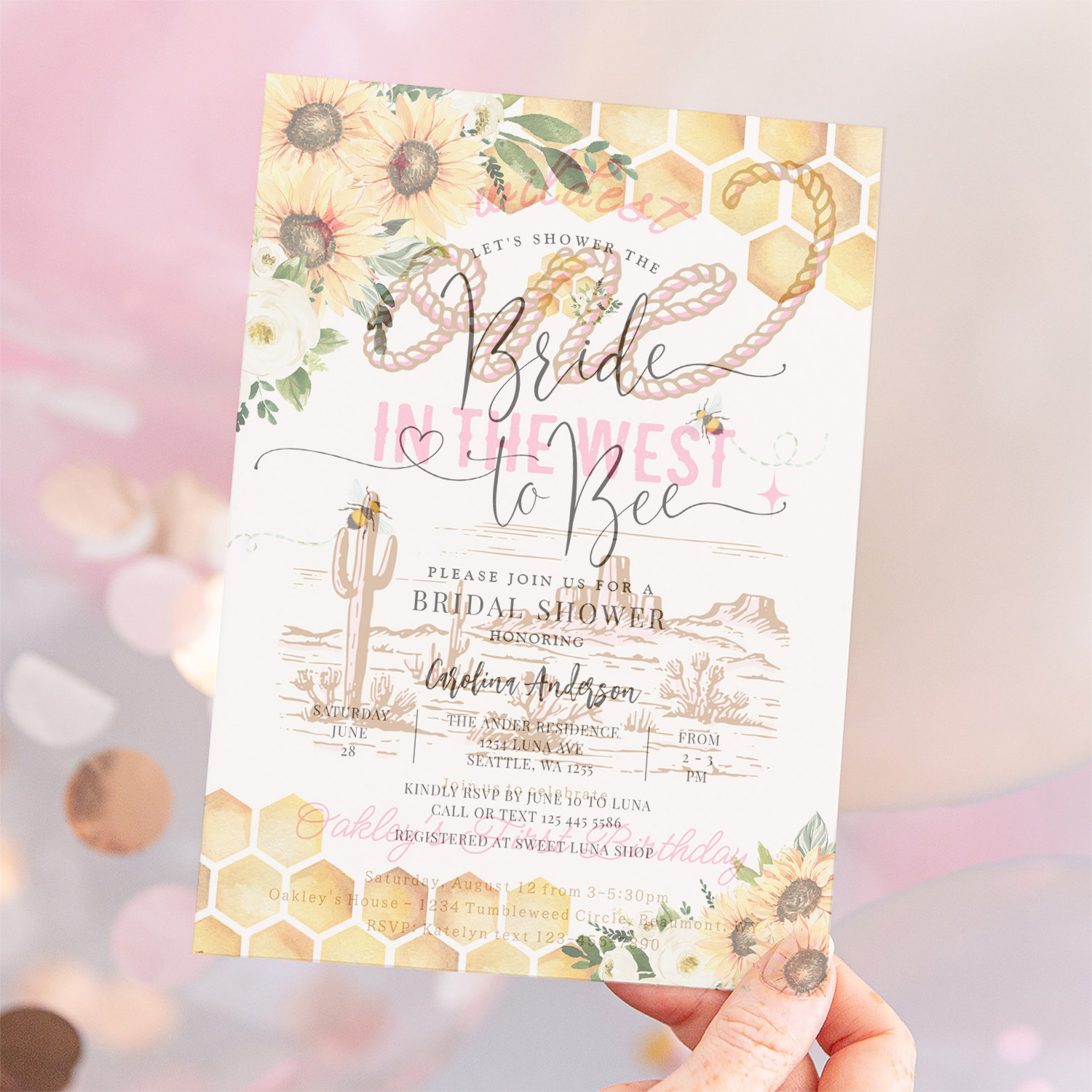 Bride To Bee Rustic Bridal Wedding Couple Shower Invitation - Image 12