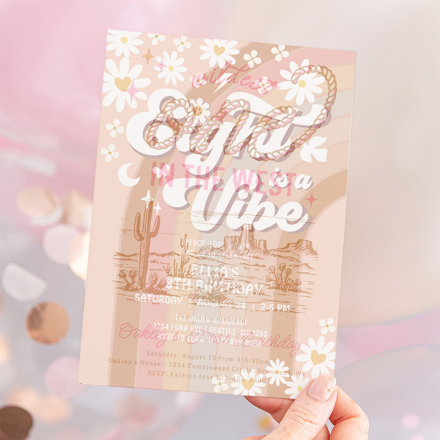 Eight Is A Vibe Birthday Invite Hippie Birthday - Image 12