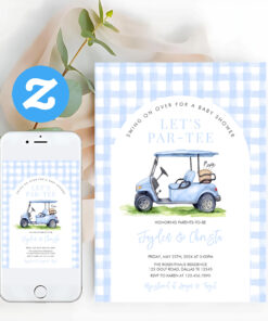 Golf Lets Par Tee Tee Time Baby Shower Invitation