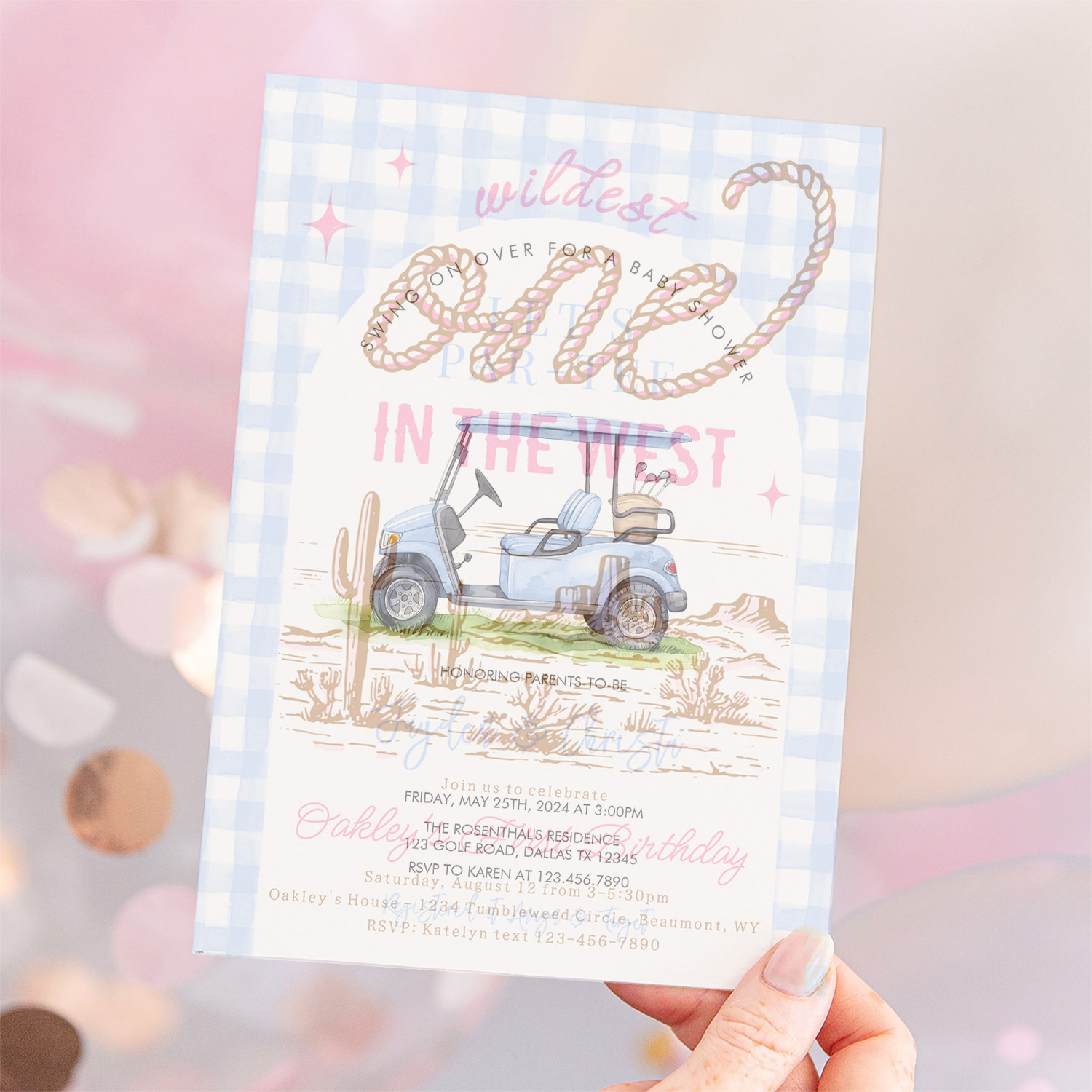 Golf Lets Par Tee Tee Time Baby Shower Invitation - Image 12