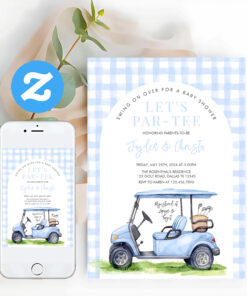 Golf Lets Par Tee Tee Time Baby Shower Invitation