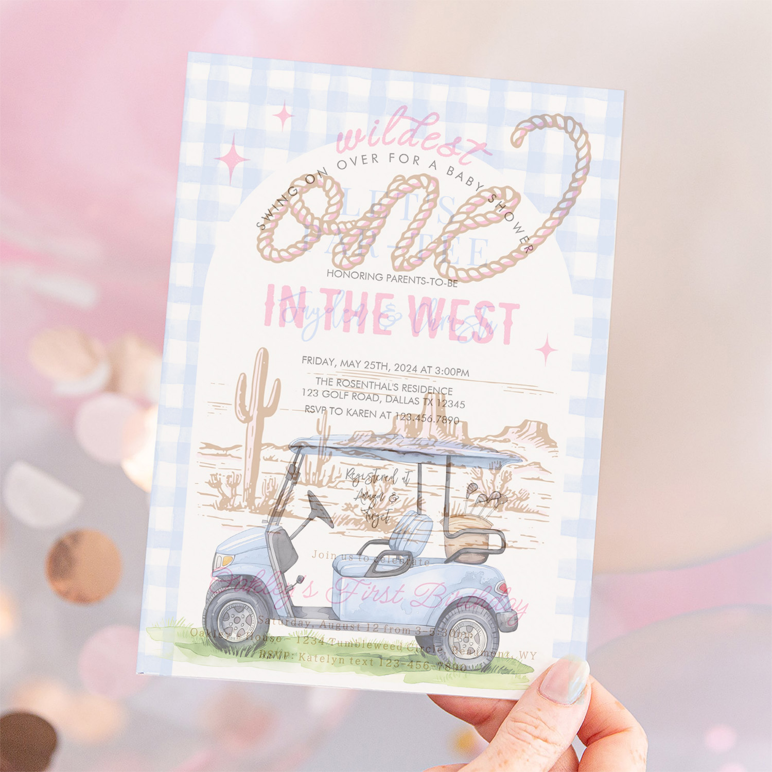 Golf Lets Par Tee Tee Time Baby Shower Invitation - Image 12