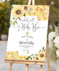 Honey Bee What Will Baby Bee Welcome Sign