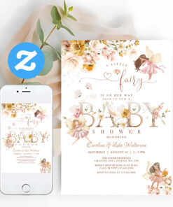 Magical Wildflower Garden Fairy Floral Baby Shower Invitation