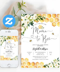 Mama To Bee Gender Neutral Baby Shower Invitation