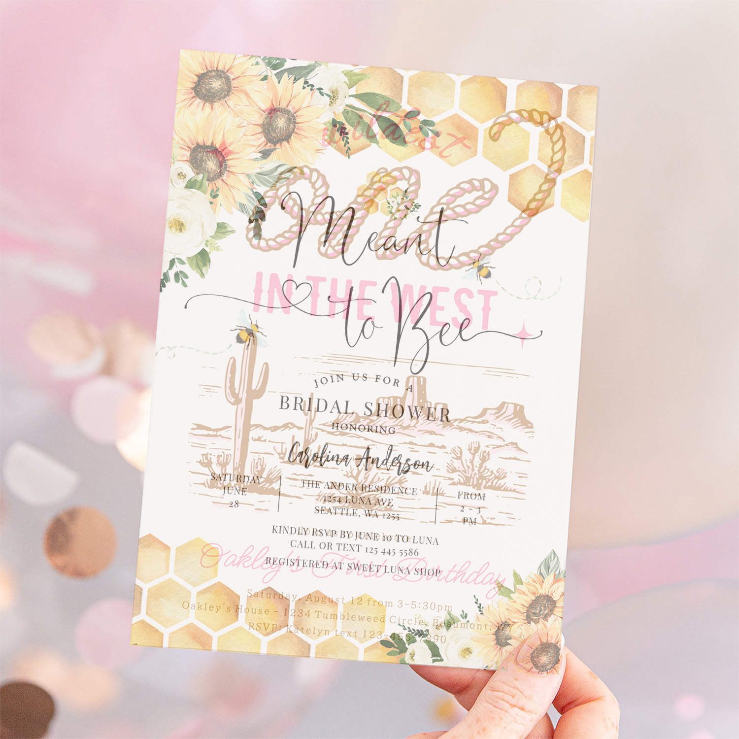 Meant To Bee Rustic Bridal Wedding Couple Shower Invitation - Image 12