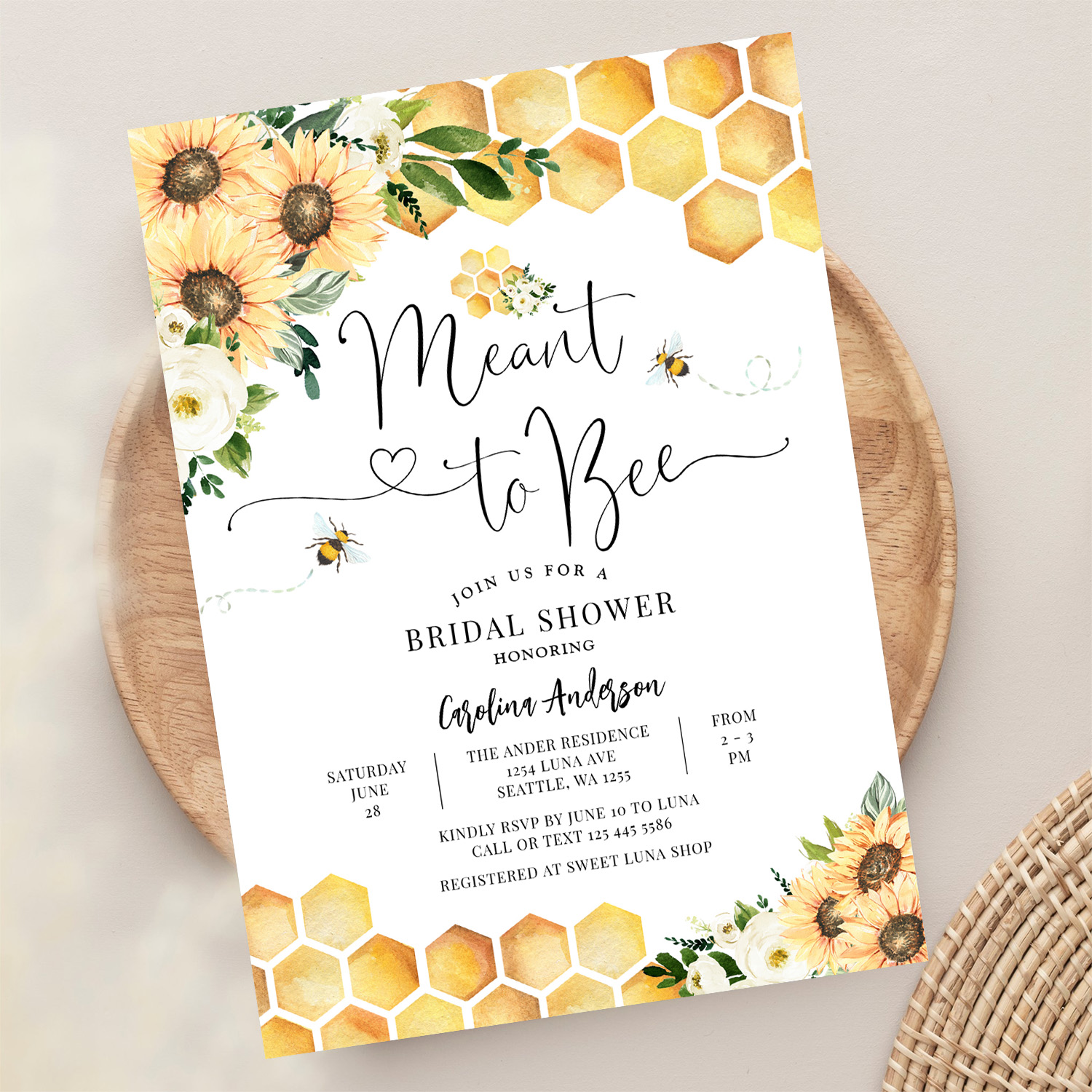 Meant To Bee Rustic Bridal Wedding Couple Shower Invitation - Image 13