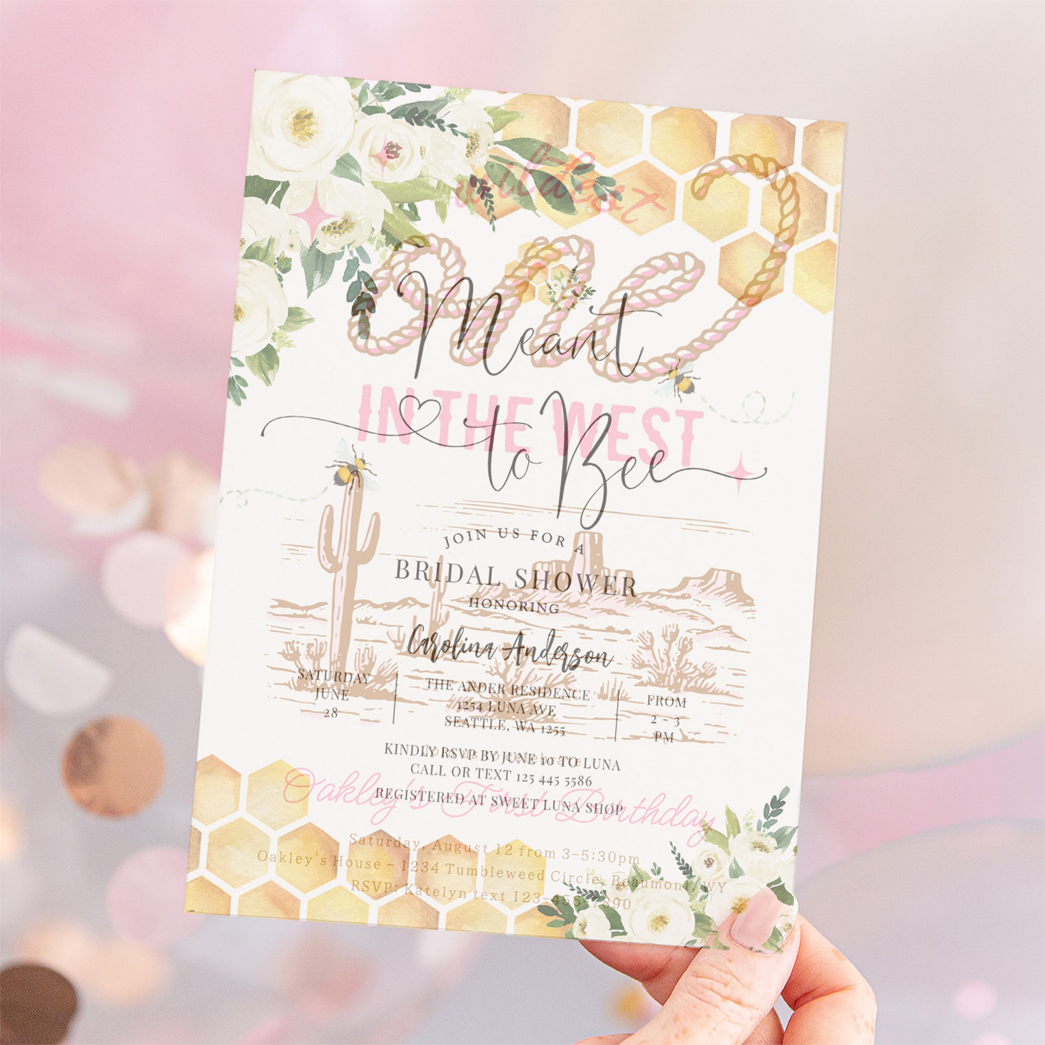 Meant To Bee Rustic Bridal Wedding Couple Shower Invitation - Image 12
