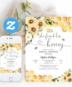 She Found Her Honey Rustic Bridal Wedding Shower Invitation