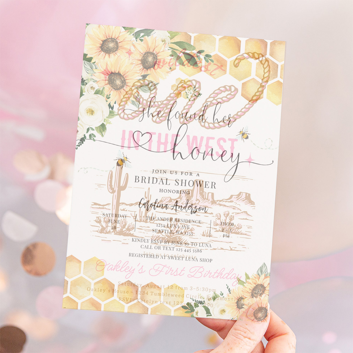 She Found Her Honey Rustic Bridal Wedding Shower Invitation - Image 12