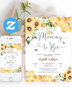 Sunflower Bee Mommy To Bee Baby Shower Invitation