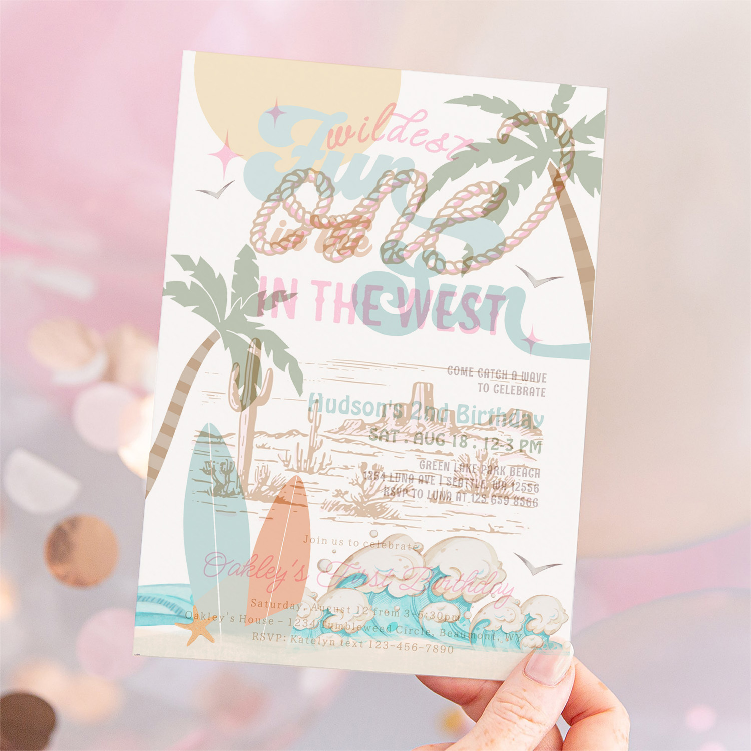 Surf Surfing Fun In The Sun Birthday Beach Party Invitation - Image 12