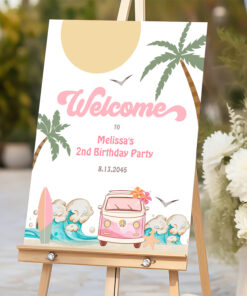 Surfs Up Birthday Baby Shower Decor Welcome Sign