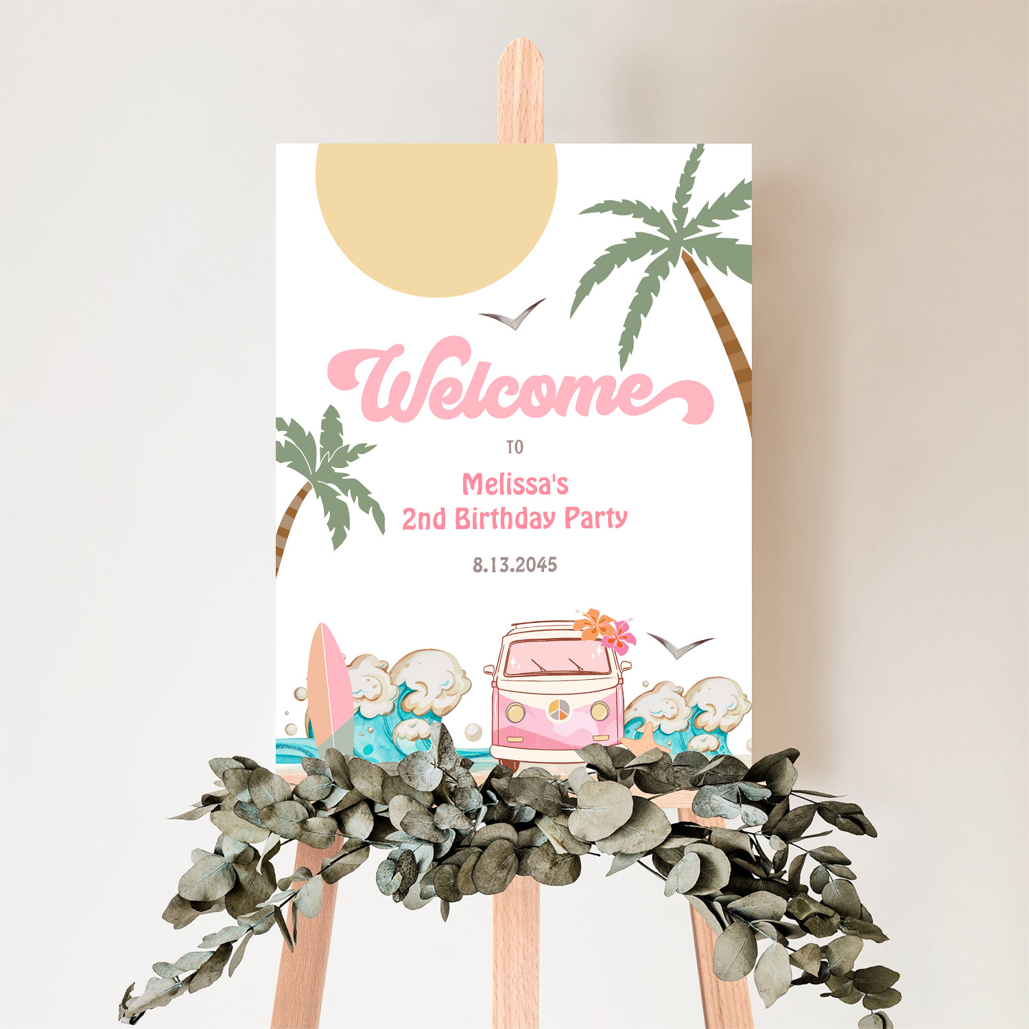 Surfs Up Birthday Baby Shower Decor Welcome Sign - Image 5