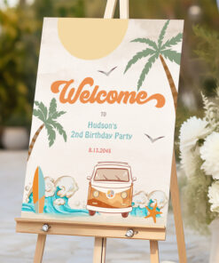 Surfs Up Birthday Baby Shower Decor Welcome Sign