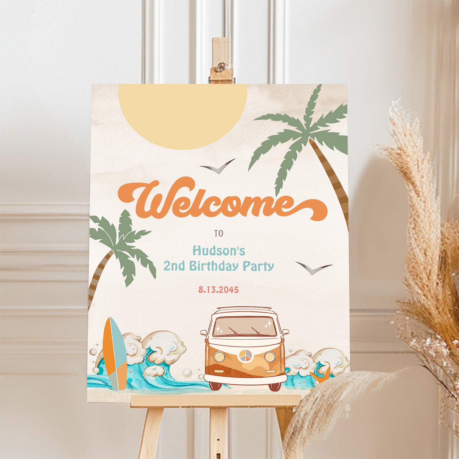 Surfs Up Birthday Baby Shower Decor Welcome Sign - Image 4