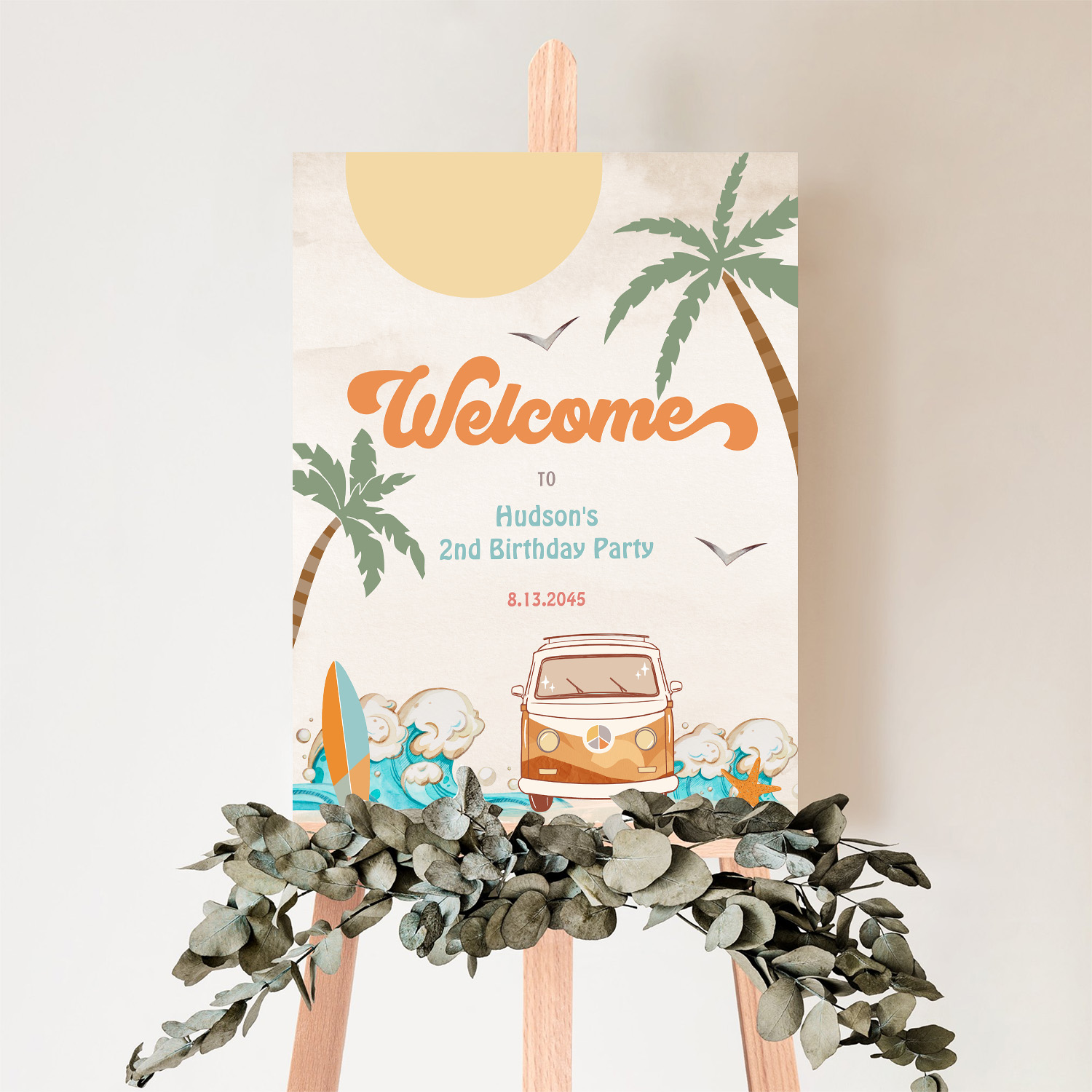 Surfs Up Birthday Baby Shower Decor Welcome Sign - Image 5