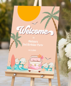 Surfs Up Birthday Baby Shower Decor Welcome Sign