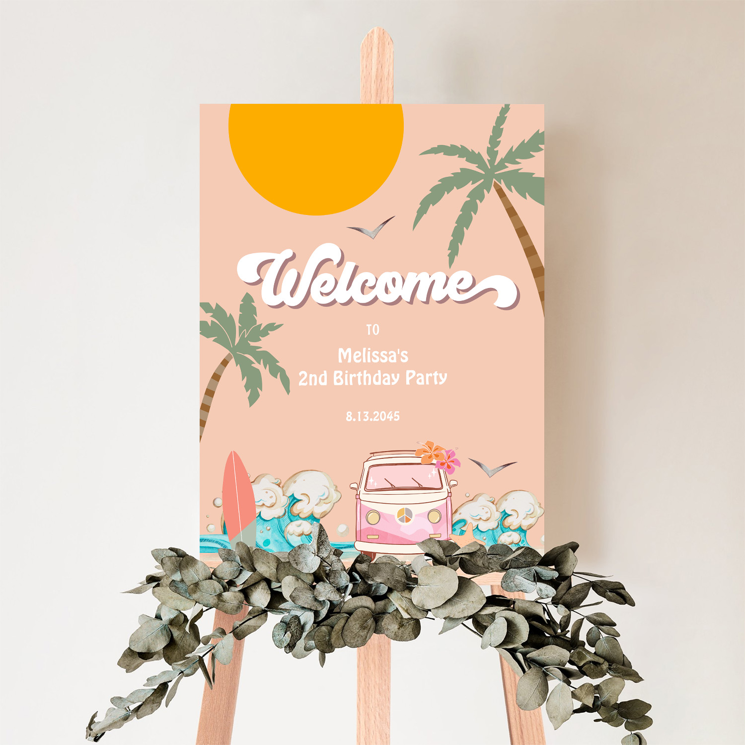 Surfs Up Birthday Baby Shower Decor Welcome Sign - Image 5