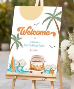 Surfs Up Birthday Baby Shower Decor Welcome Sign