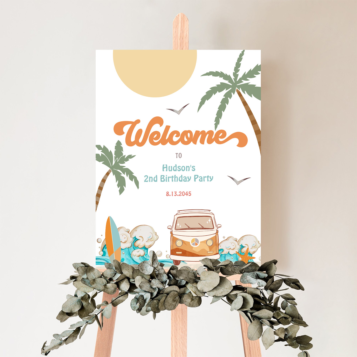 Surfs Up Birthday Baby Shower Decor Welcome Sign - Image 5