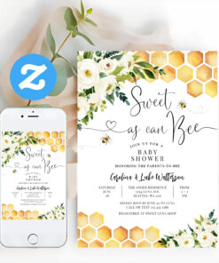 Sweet As Can Bee Gender Neutral Baby Shower Invitation